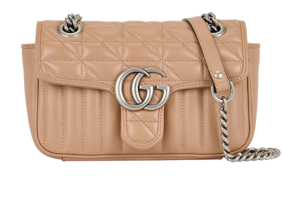 GG Marmont Mini Shoulder Bag, &pound;850, Handbags, Beige, Leather, Front view